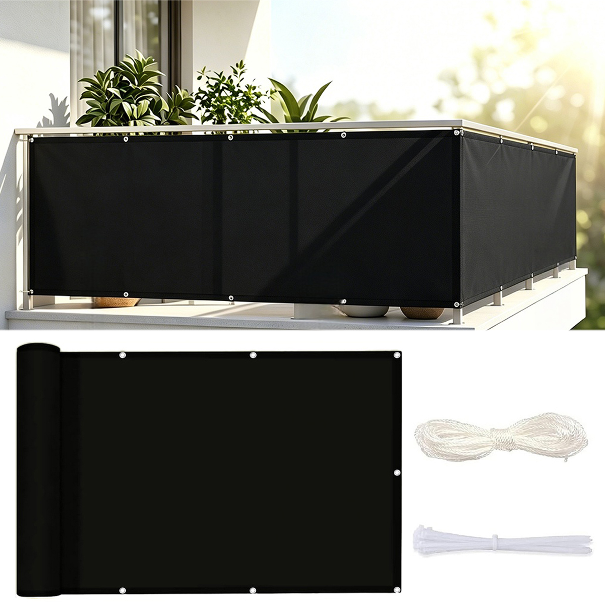 Privacy Screen Protector - Opaque Privacy Fence, Waterproof Balcony Privacy