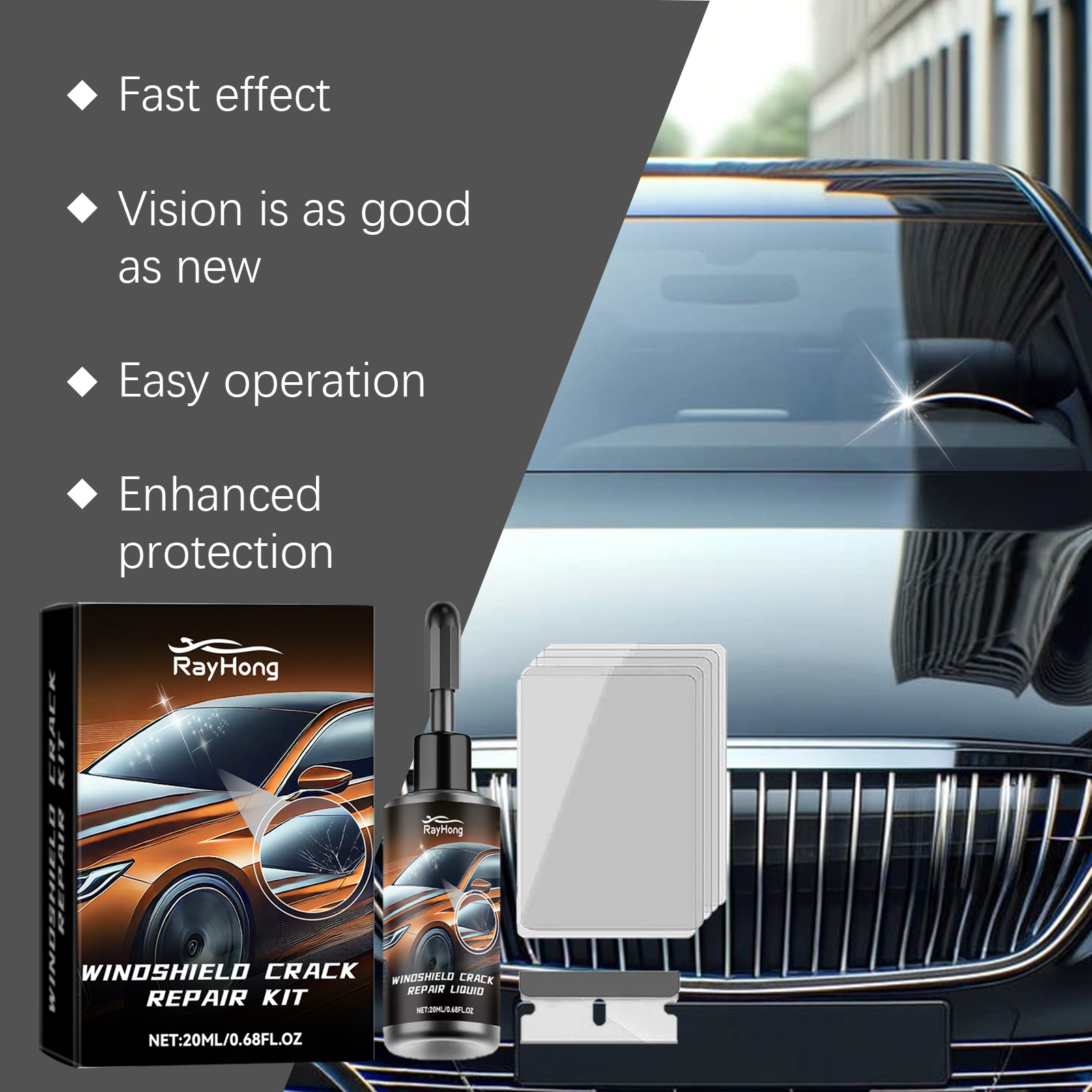 Car Windshield Crack Repair Re - Liquid Uv Glue Kit reseña y precio
