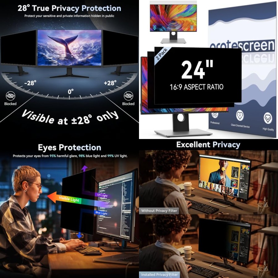 [2-Pack] 24 Inch Computer Priv - Privacy Filter 2Pack reseña y precio