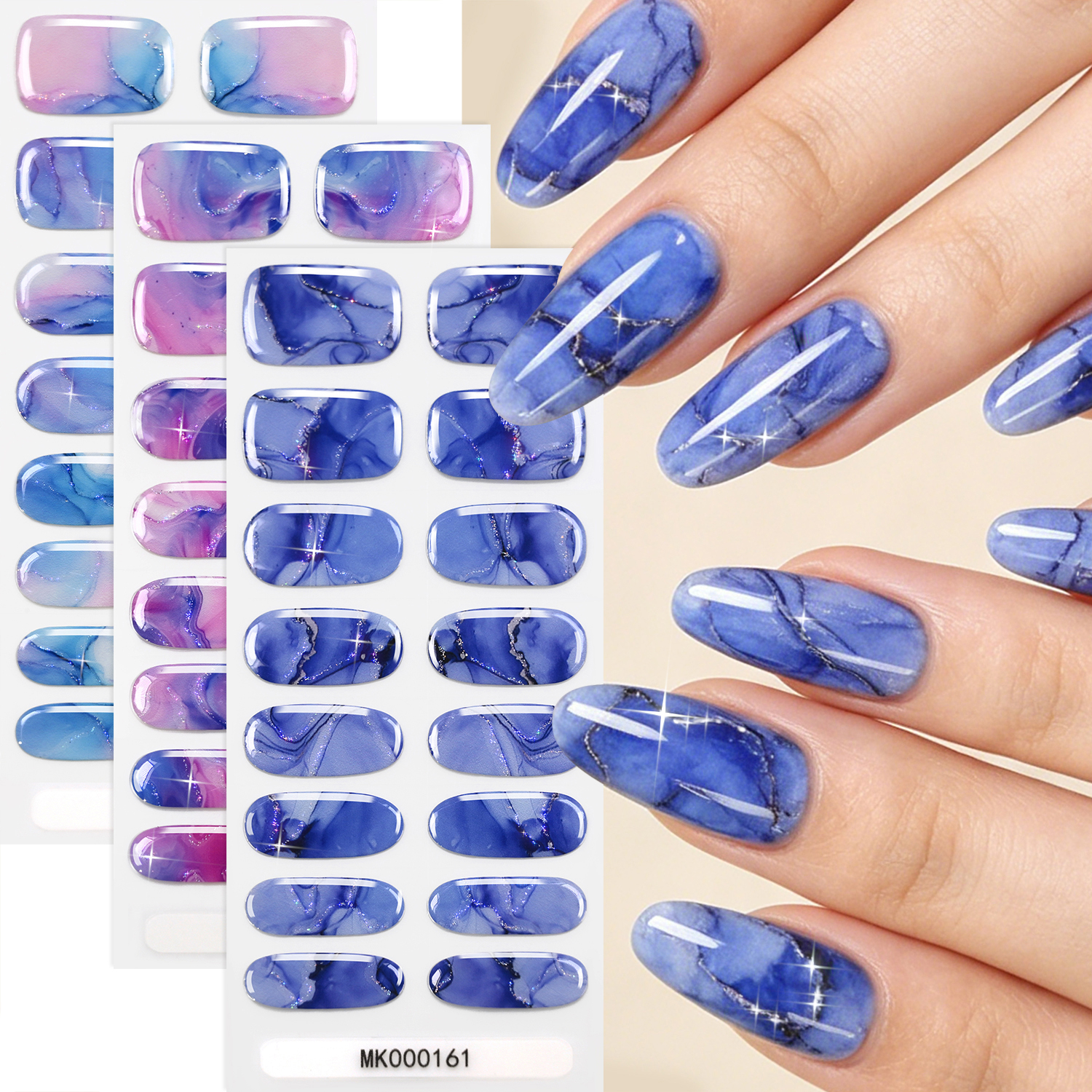 16 Pcs/Sheet Blue Purple Marbl - Full Cover Adhesive reseña y precio