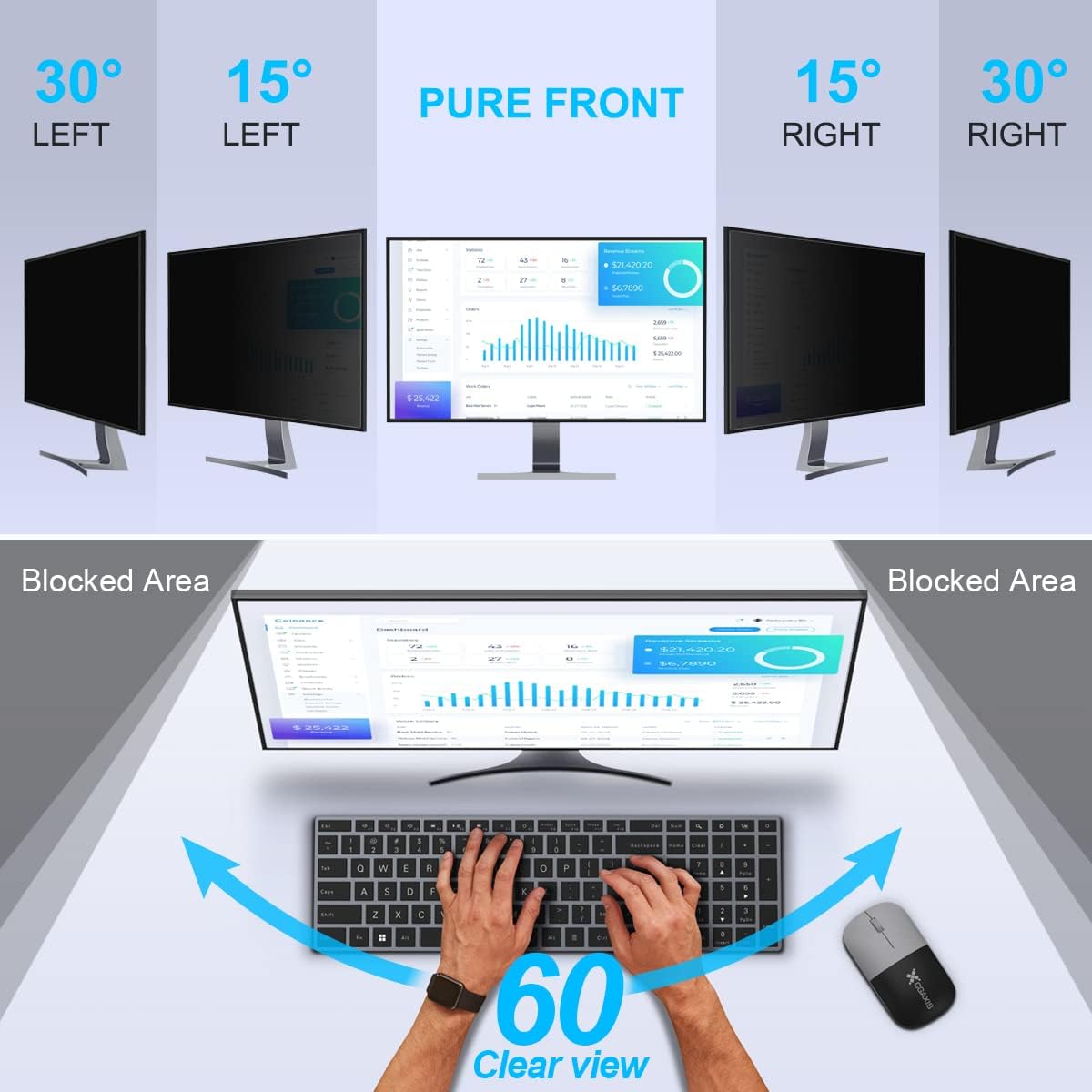 2 Pack 24 Inch Computer Privac - Privacy Filter 2Pack reseña y precio