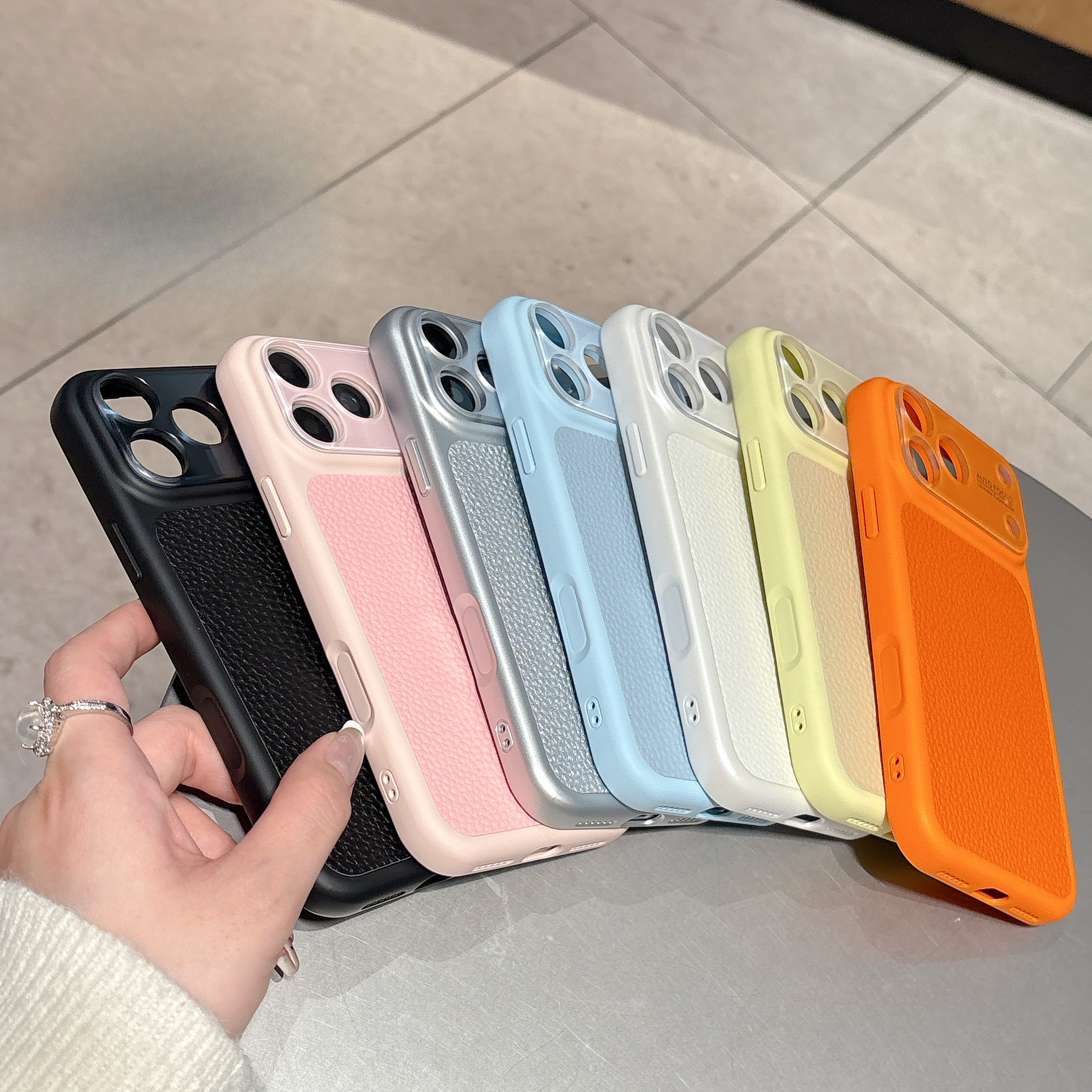 Luxury Lychee Grain Leather Te - Camera Lens Protector reseña y precio