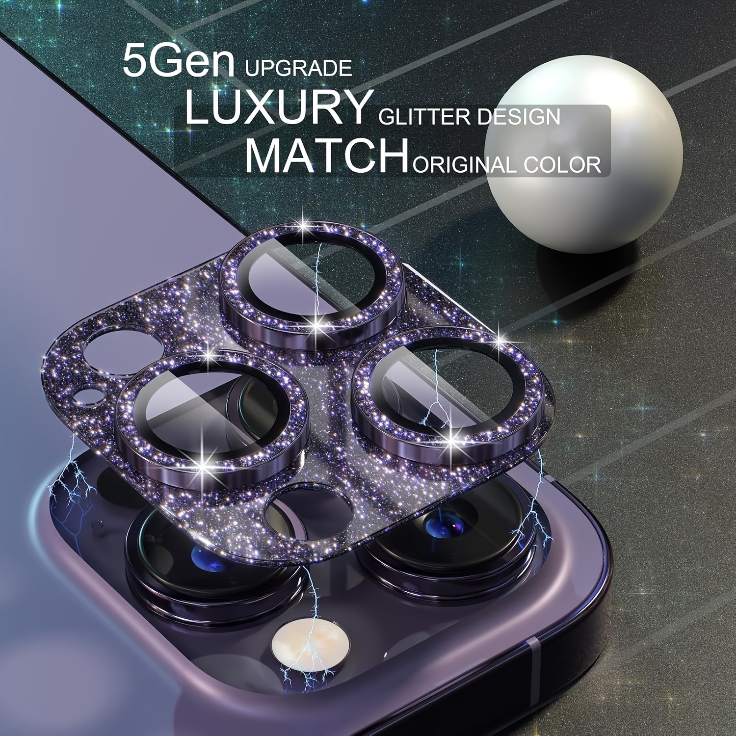 1 Pcs Glitter-Purple Camera Le - Tempered Glass Screen 9H reseña y precio