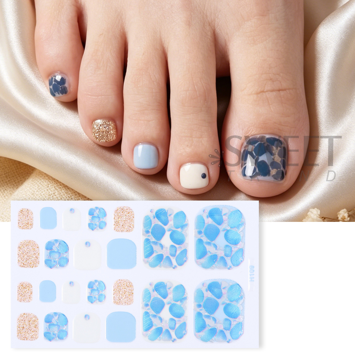 5pcs Elegant Rhinestone Design - Full Cover Adhesive reseña y precio