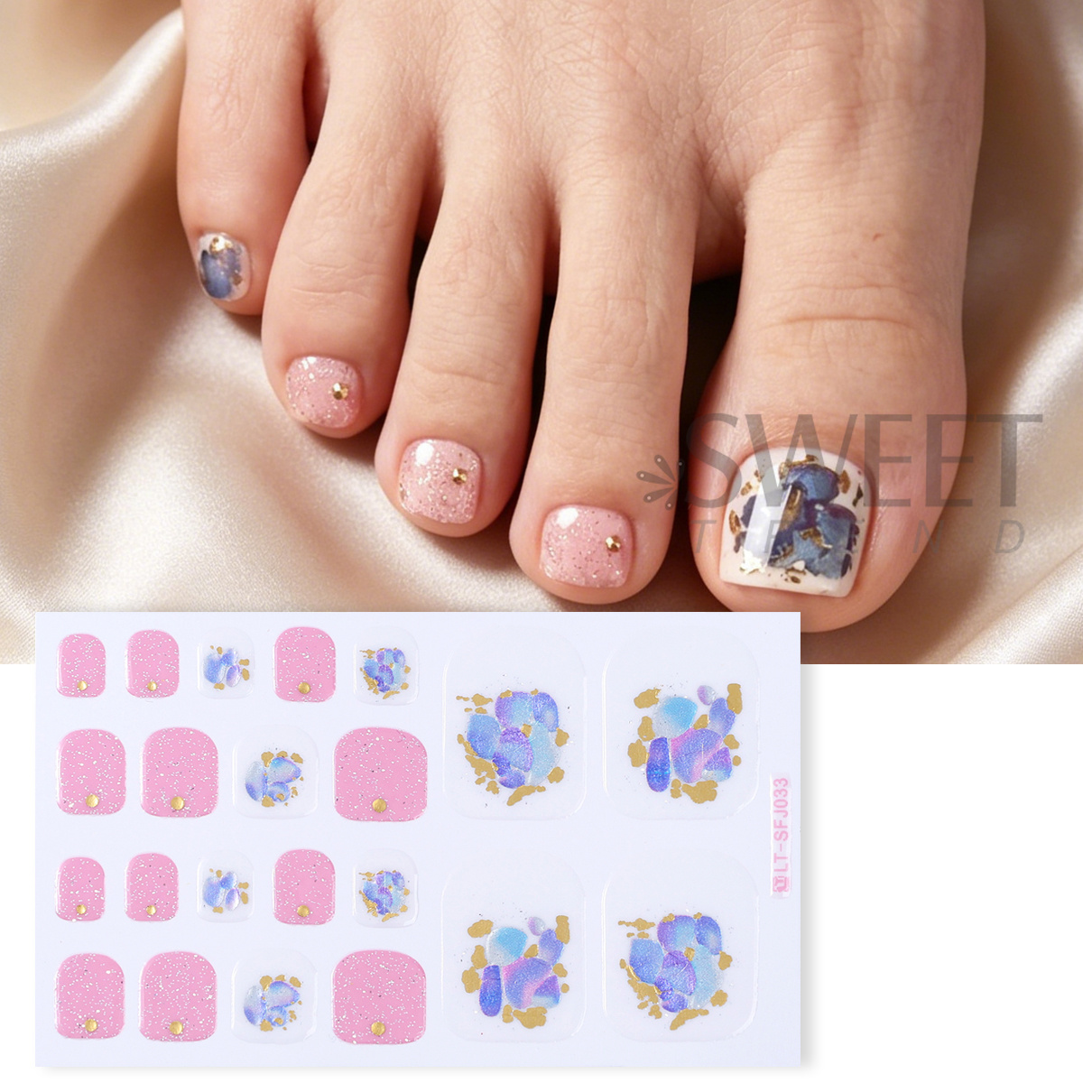 5pcs Elegant Rhinestone Design - Full Cover Adhesive reseña y precio