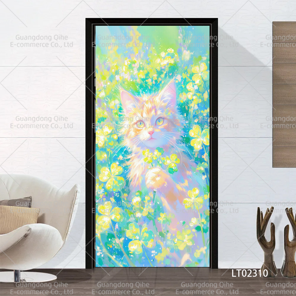 Tulip Cat Cherry Blossom Scene - Full Cover Adhesive reseña y precio