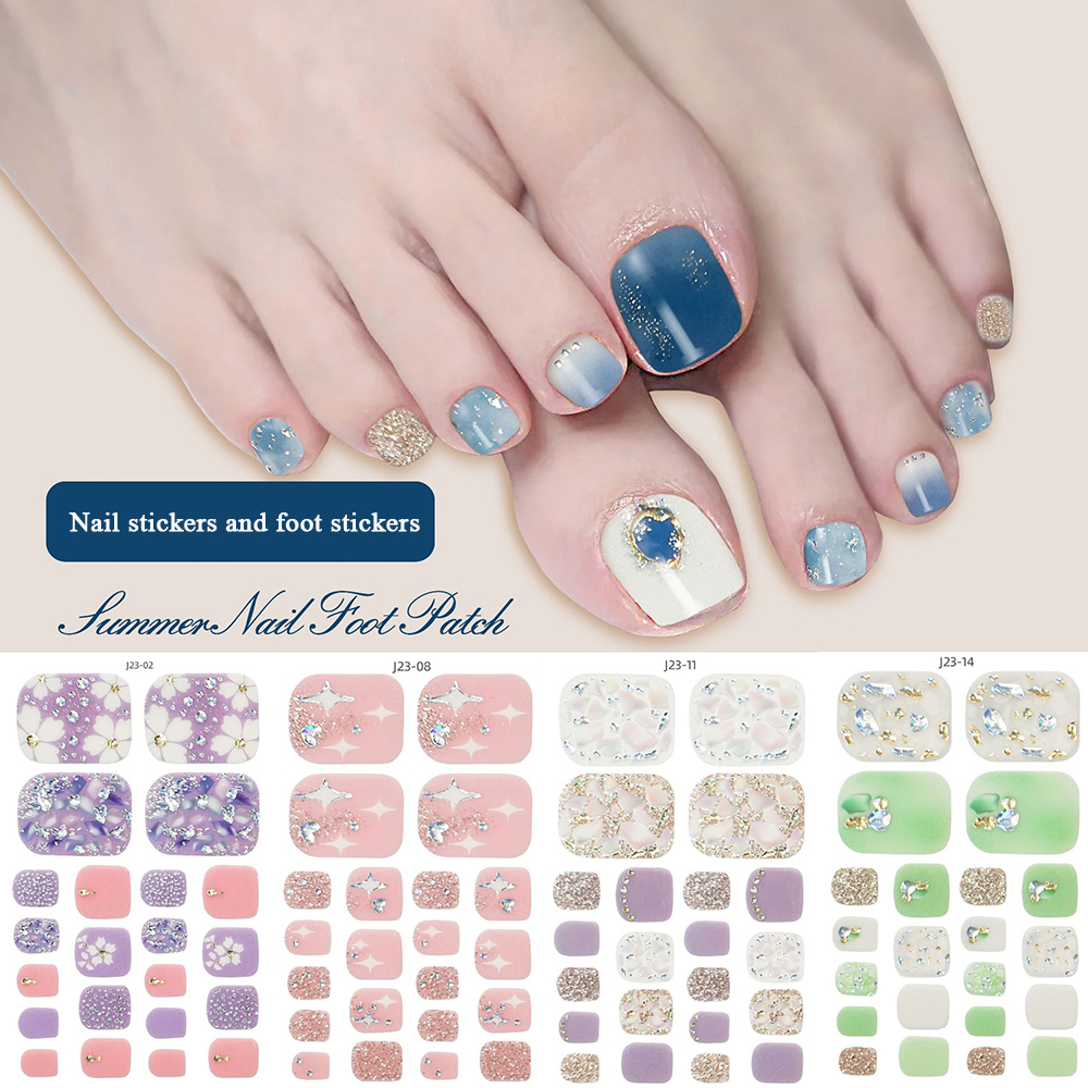 22tips/Sheet Toe Nail Stickers - Full Cover Adhesive reseña y precio