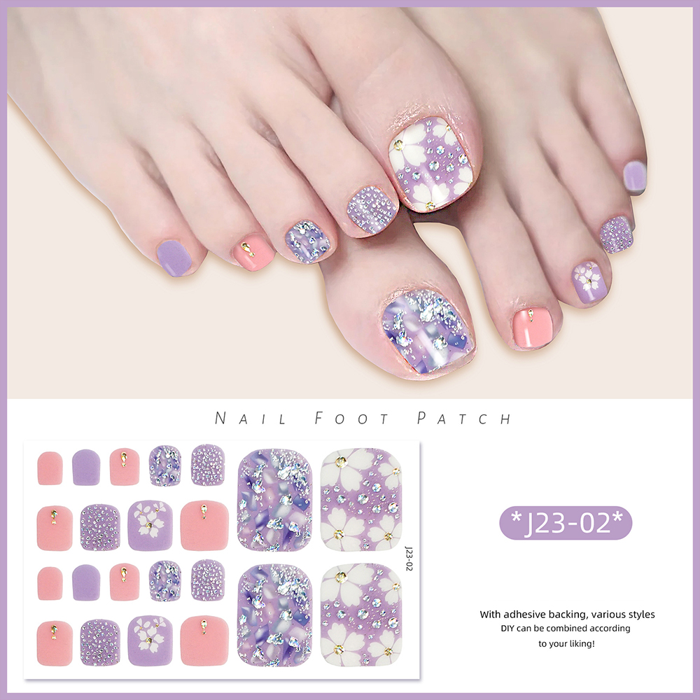 22tips/Sheet Toe Nail Stickers - Full Cover Adhesive reseña y precio