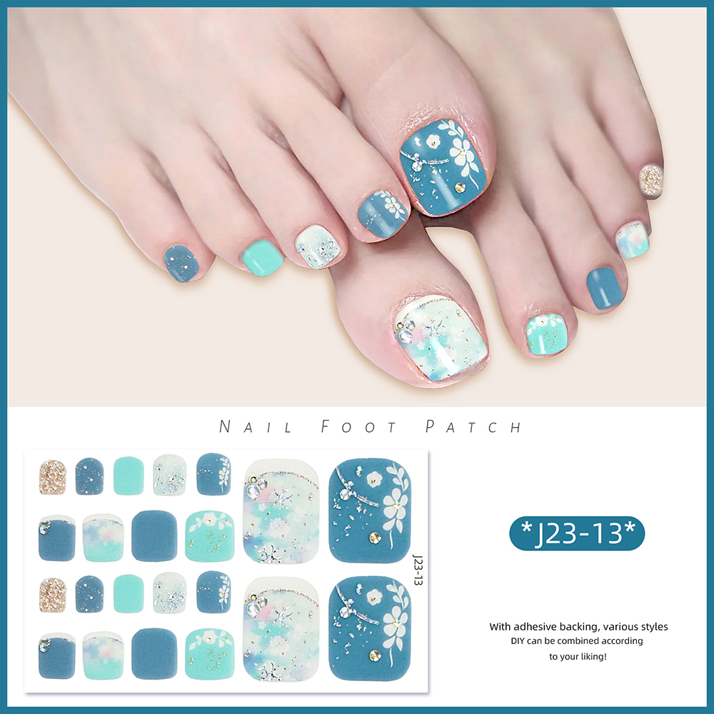 22tips/Sheet Toe Nail Stickers - Full Cover Adhesive reseña y precio