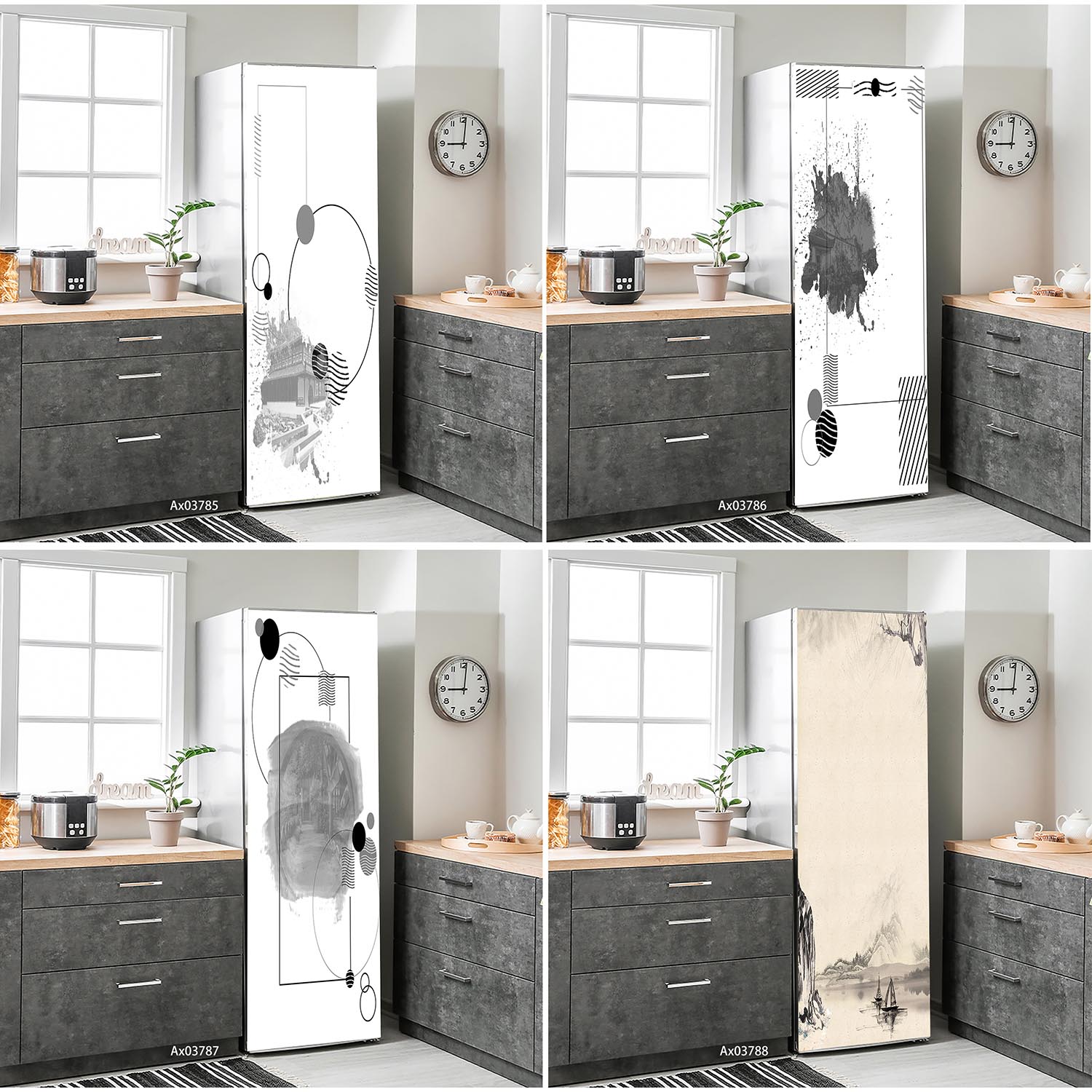 Ink Bamboo Lotus Pond Fridge S - Full Cover Adhesive reseña y precio