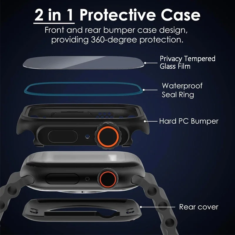 Privacy Glass+Case for Apple W - Privacy Screen Protector reseña y precio