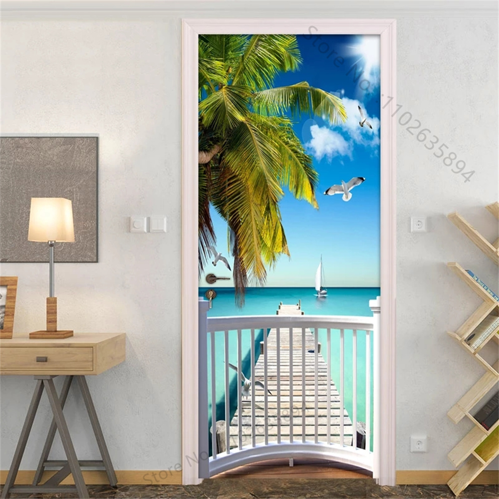 Natural Scenery Beach Waterfal - Full Cover Adhesive reseña y precio