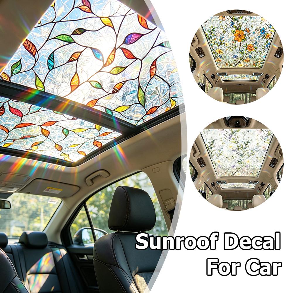 Floral Stained Glass Car Sunro - Glass Protector Auto reseña y precio